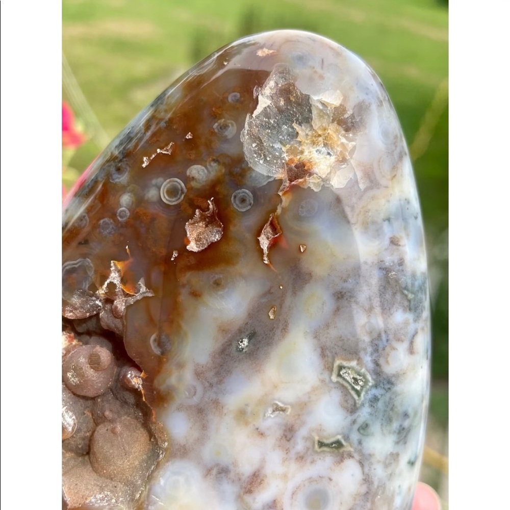 Pink/ mauve 8th vein ocean Jasper freeform - Picture 8 of 9